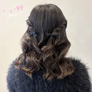 ヘアアレンジ 顔周り/ガーリー /ヘアメ/あつはのヘアスタイル