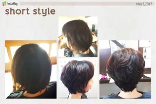 ショート パーマ 澤田 彩香のヘアスタイル