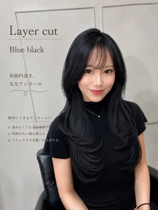 ロング カラー RIEブリーチ& エクステ特化型のヘアスタイル