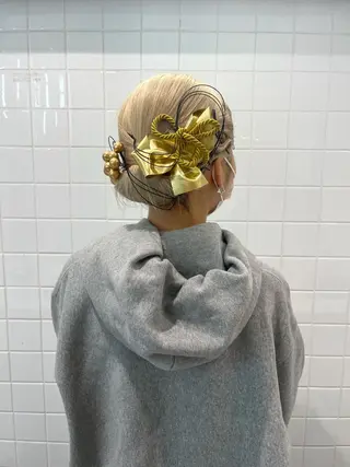セミロング ヘアアレンジ ヘアセット🎀パーマ Tsubasaのヘアスタイル