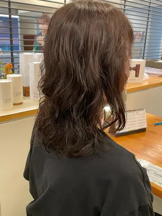 ミディアム カラー パーマ デジタルパーマ特化 杉浦 夏生のヘアスタイル