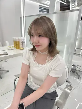 ミディアム カラー 韓国╱似合わせカラー 🤍𝑌𝑈𝑁𝐴のヘアスタイル