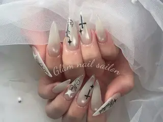 ネイル エツメ💅 長さ出し🎀デザインのネイルデザイン
