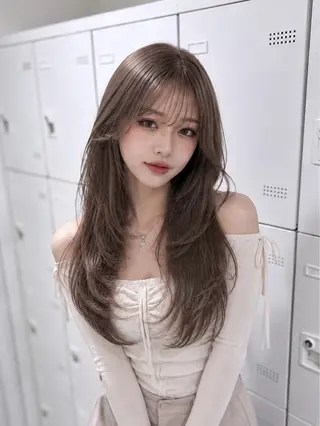 ロング カラー 💛ミルクティー 色落ち可愛い💛のヘアスタイル