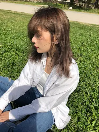 セミロング カラー Pia ツボイ ケイタのヘアスタイル