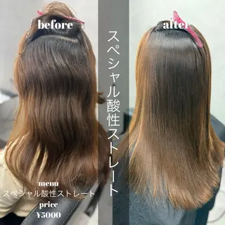 セミロング 酸性ストレート 髪質改善大槻勇樹のヘアスタイル