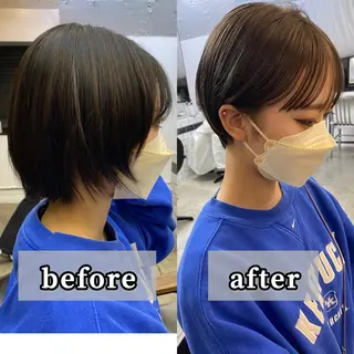 ショート カラー 白髪ぼかし/ショート /ミニボブだいじのヘアスタイル