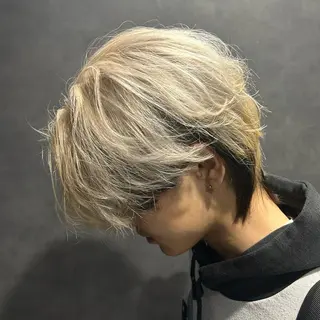 ショート カラー パーマ ヘアアレンジ メンズ キッズ 磯村 翔大のヘアスタイル