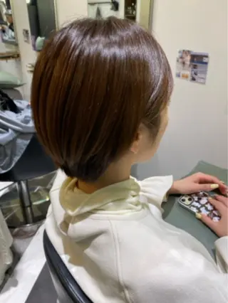 ショート 🫧透明感カラーレイ ヤースタイル松浦元海のヘアスタイル