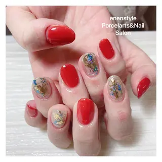 ミディアム ネイル 🐾enen style 🐾のネイルデザイン