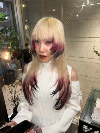 ロング カラー 心斎橋/デザインカラ ー/海外風/ナツミのヘアスタイル