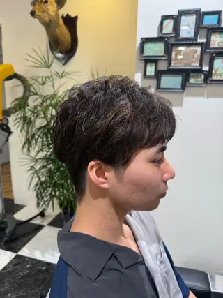 ミディアム メンズ メンズパーマ 似合わせカットのヘアスタイル