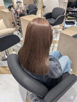 セミロング カラー ブリーチなしWカラー 【艶感✨透明感】中澤のヘアスタイル