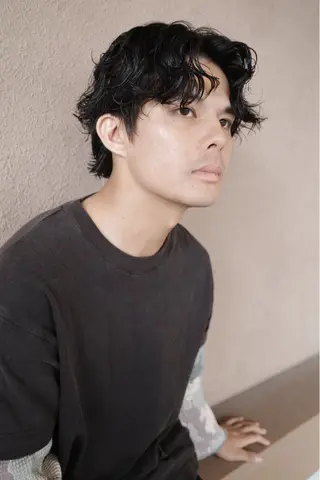 ミディアム 西宮北口パーマ 鮫島竜海のヘアスタイル