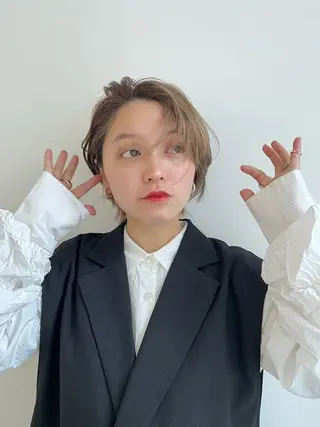 ショート カラー ヘアアレンジ リナ✮レイヤーカット モデル様✮募集中のヘアスタイル
