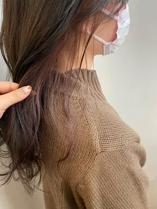 セミロング カラー 名倉 伽奈のヘアスタイル