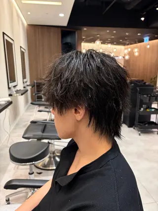 パーマ メンズ 佐々木 輝のヘアスタイル