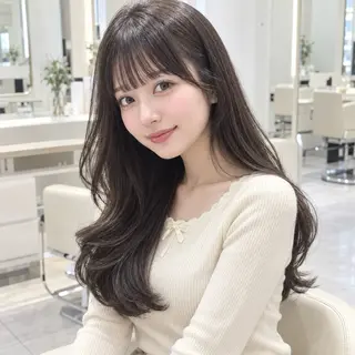 ロング カラー ♡mao♡／顔周り ／透明感カラー🎀のヘアスタイル