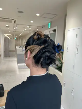 ミディアム ヘアアレンジ 🩰ニシムラヒカリ 半個室salon♡*のヘアスタイル