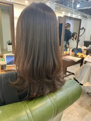 セミロング レイヤー×縮毛矯正 中屋光貴のヘアスタイル