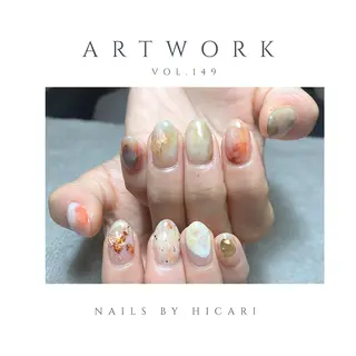 ショート カラー ネイル マツエク・マツパ illum hicariのネイルデザイン
