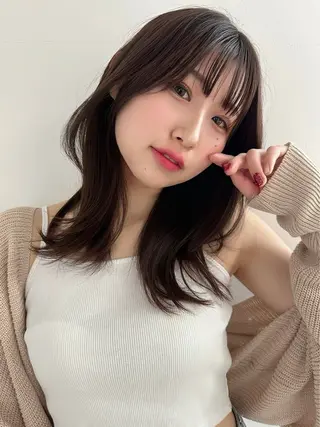 セミロング むっちー/超高濃度 水素髪質改善サロンのヘアスタイル