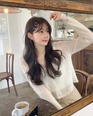 ロング カラー パーマ ヘアアレンジ メンズ 上品＆韓国風 🥀海心🥀のヘアスタイル