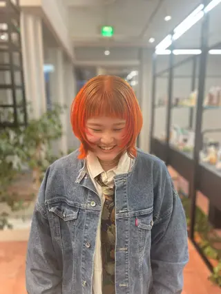 ショート カラー ⭐️韓国ブリーチ 顔周りカット⭐️のヘアスタイル