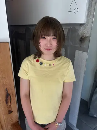 ミディアム カラー mirai/パーマ ブリーチ/デザインのヘアスタイル