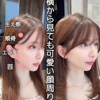 セミロング Nanako。顔周り カット/韓国レイヤーのヘアスタイル