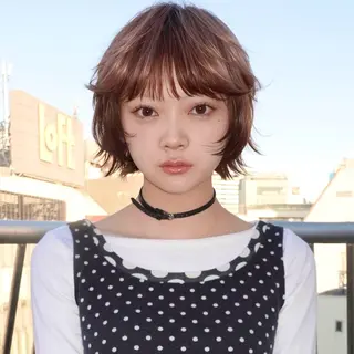 ショート カラー レイヤーカット ボブ 渋谷のヘアスタイル