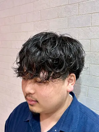 ミディアム メンズパーマ募集中/ 栄/大場和哉のヘアスタイル