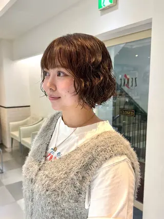 ショート パーマ 🌀デジタルパーマ ボブ　萩原　龍のヘアスタイル