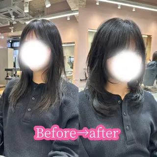 ミディアム カラー ヘアアレンジ 艶髪特化/矯正/ 髪質改善/吉田光佑のヘアスタイル