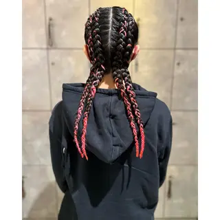 ロング カラー パーマ ヘアアレンジ メンズ キッズ BRAIDS💎愛子 大人ハイライト💎のヘアスタイル