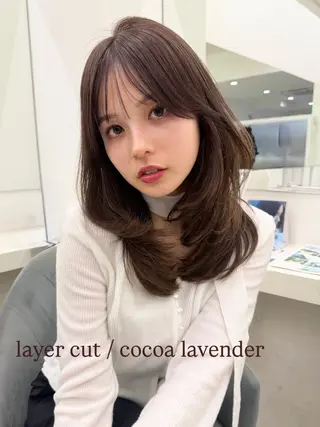 ロング カラー ヘアアレンジ momo /レイヤー/暖色のヘアスタイル