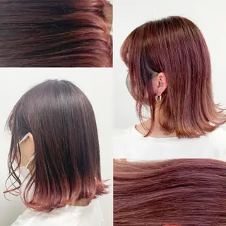セミロング カラー パーマ ヘアアレンジ ネイル マツエク・マツパ 韓国風ベージュ🤎 赤みなし🌿横浜🤎のヘアスタイル