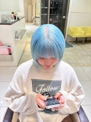 ミディアム カラー まるやま ひなこ/艶髪カラーのヘアスタイル