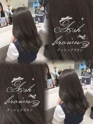 セミロング カラー 盛れる顔周り/艶髪/ 縮毛矯正/まりのヘアスタイル
