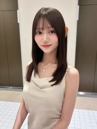 ミディアム カラー 上品ヘア🤍顔周り/ レイヤー✨/林遼一郎のヘアスタイル