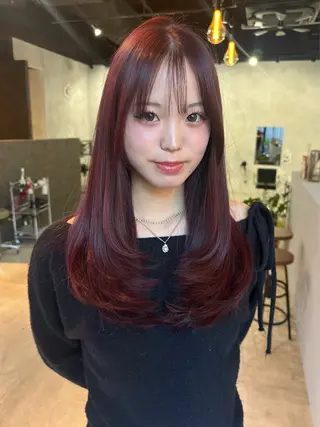 ロング カラー レイヤー/ハッシュ 三好悠生のヘアスタイル