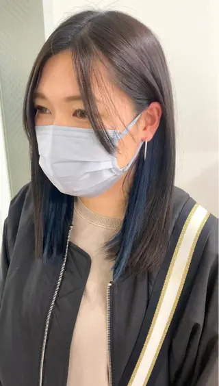 セミロング カラー 髪質改善カラー、美髪 トリートメント専門のヘアスタイル