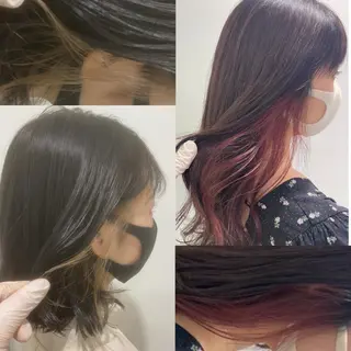 ミディアム カラー パーマ ヘアアレンジ ネイル マツエク・マツパ 韓国風ベージュ🤎 赤みなし🌿横浜🤎のヘアスタイル