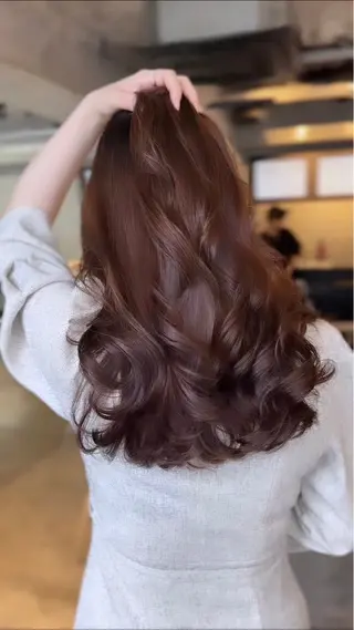 ミディアム カラー パーマ デジタルパーマ大阪 ハヤシのヘアスタイル