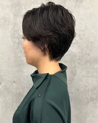 ショート パーマ ボブ/ゆるふわ ボブパーマ/とういのヘアスタイル