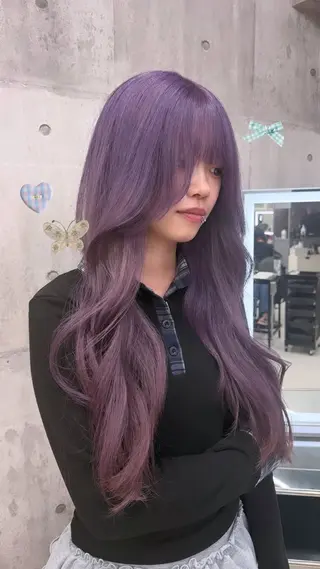 ロング カラー ハイトーン/ゆるふわ 🧚𖥔ׁTOMO♡のヘアスタイル