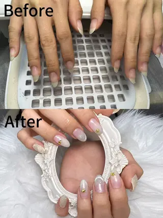 ネイル Yuka 長さだし& デザインのネイルデザイン
