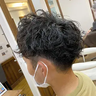 パーマ メンズ 原田 涼矢のヘアスタイル