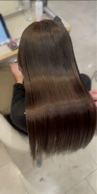 ロング シャドウパーマ／骨格 矯正カット　トモキのヘアスタイル