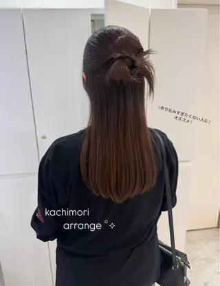 ロング カラー ヘアアレンジ ヘアセット/レイヤー 赤み消し/はるかのヘアスタイル
